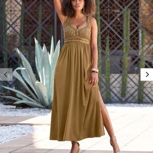 Crystal crochet maxi dress